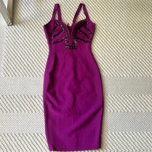 beaded summer dress Beaded bandage dress with plunging neckline  Opulent Empire